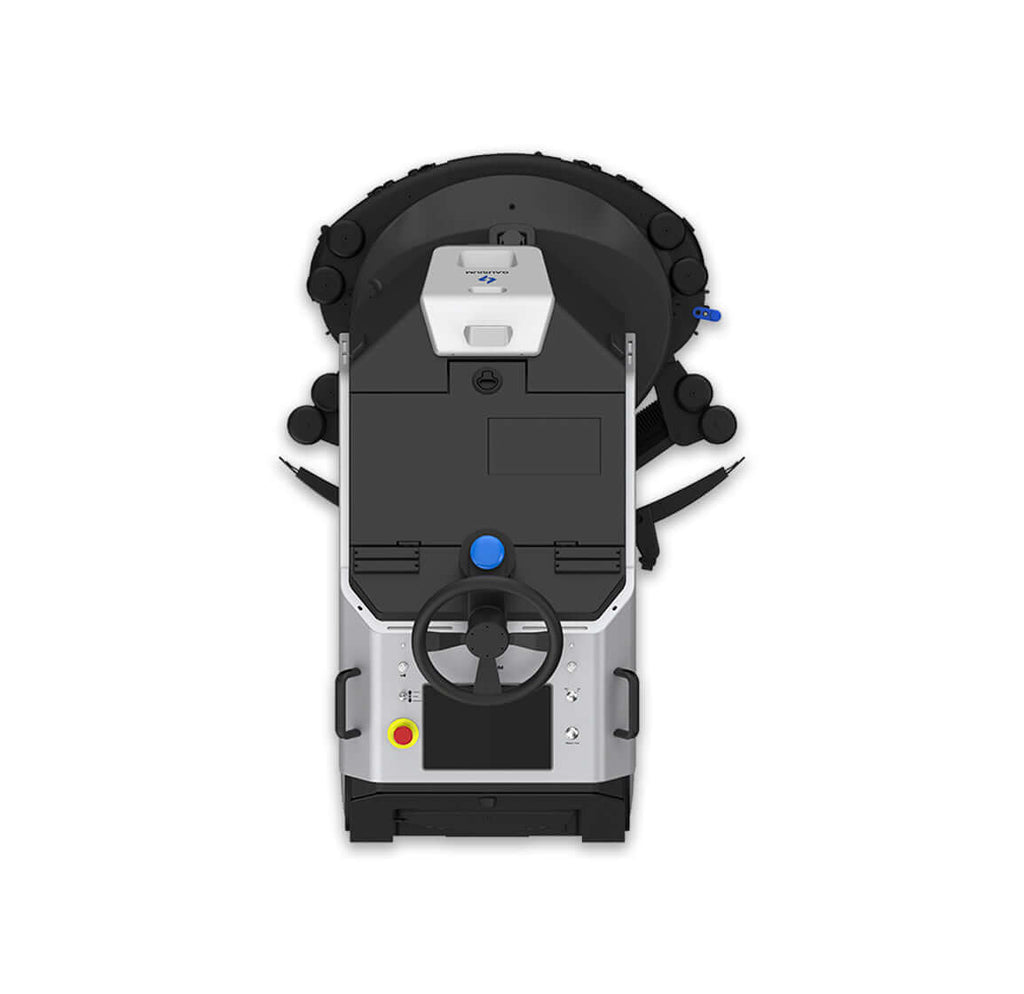 Top view of Scrubber 75 floor cleaning machine for warehouses and large facilities in USA
